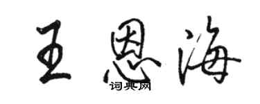 駱恆光王恩海行書個性簽名怎么寫