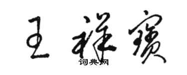 駱恆光王祥寶草書個性簽名怎么寫