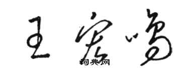 駱恆光王宏鳴草書個性簽名怎么寫