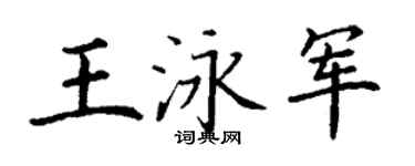 丁謙王泳軍楷書個性簽名怎么寫