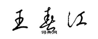 梁錦英王春江草書個性簽名怎么寫