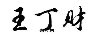 胡問遂王丁財行書個性簽名怎么寫