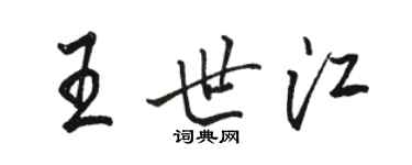 駱恆光王世江行書個性簽名怎么寫
