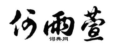 胡問遂何雨萱行書個性簽名怎么寫