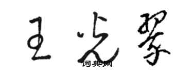 駱恆光王光翠草書個性簽名怎么寫