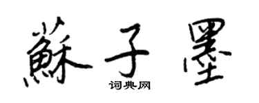 王正良蘇子墨行書個性簽名怎么寫
