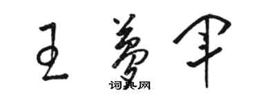 駱恆光王夢軍草書個性簽名怎么寫