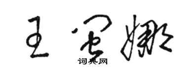 駱恆光王閩娜草書個性簽名怎么寫