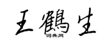 王正良王鶴生行書個性簽名怎么寫