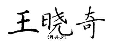 丁謙王曉奇楷書個性簽名怎么寫
