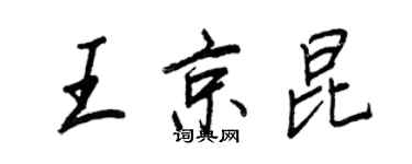 王正良王京昆行書個性簽名怎么寫