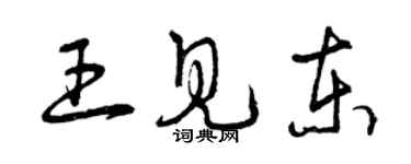 曾慶福王見東草書個性簽名怎么寫