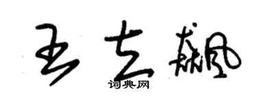 朱錫榮王立飈草書個性簽名怎么寫