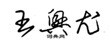 朱錫榮王興尤草書個性簽名怎么寫