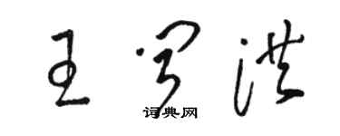 駱恆光王聞洪草書個性簽名怎么寫