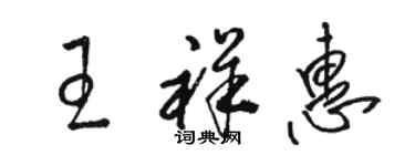 駱恆光王祥惠草書個性簽名怎么寫