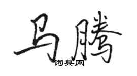 駱恆光馬騰行書個性簽名怎么寫