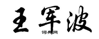 胡問遂王軍波行書個性簽名怎么寫