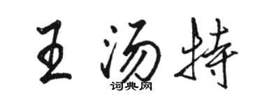 駱恆光王湯特行書個性簽名怎么寫