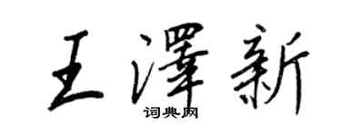 王正良王澤新行書個性簽名怎么寫