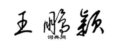 梁錦英王鵬穎草書個性簽名怎么寫