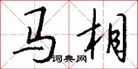 馬相怎么寫好看