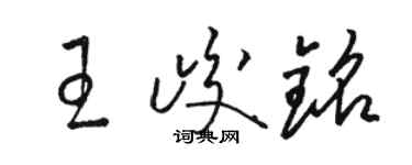 駱恆光王峻銘草書個性簽名怎么寫