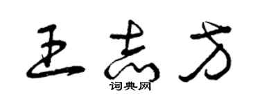 曾慶福王志方草書個性簽名怎么寫