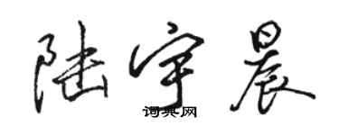 駱恆光陸宇晨行書個性簽名怎么寫