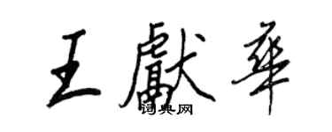 王正良王獻華行書個性簽名怎么寫