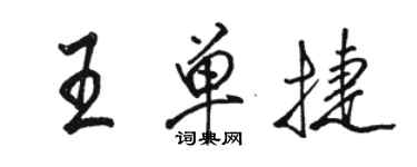 駱恆光王單捷行書個性簽名怎么寫