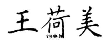 丁謙王荷美楷書個性簽名怎么寫