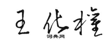 駱恆光王化權草書個性簽名怎么寫