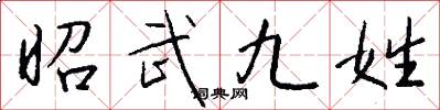 昭武九姓怎么寫好看