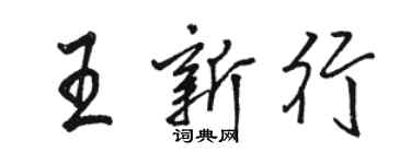 駱恆光王新行行書個性簽名怎么寫