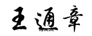 胡問遂王通章行書個性簽名怎么寫