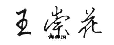 駱恆光王崇花行書個性簽名怎么寫