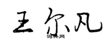 曾慶福王爾凡行書個性簽名怎么寫