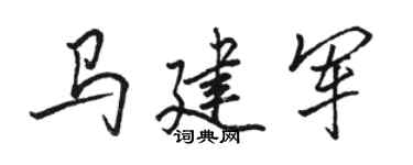 駱恆光馬建軍行書個性簽名怎么寫