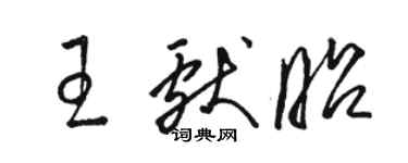 駱恆光王獻昭草書個性簽名怎么寫