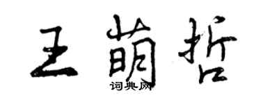 曾慶福王萌哲行書個性簽名怎么寫