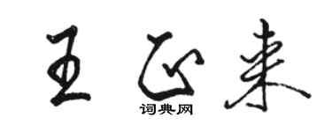 駱恆光王正來行書個性簽名怎么寫
