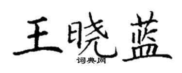 丁謙王曉藍楷書個性簽名怎么寫