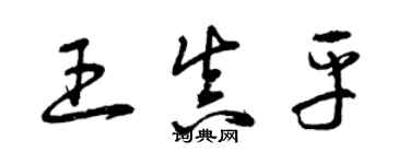 曾慶福王真平草書個性簽名怎么寫