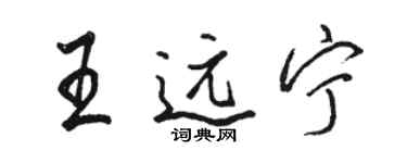 駱恆光王遠寧行書個性簽名怎么寫