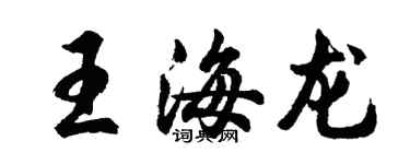 胡問遂王海龍行書個性簽名怎么寫