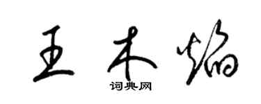 梁錦英王木焰草書個性簽名怎么寫