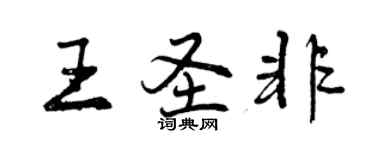 曾慶福王聖非行書個性簽名怎么寫