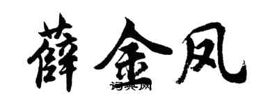 胡問遂薛金鳳行書個性簽名怎么寫