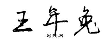 曾慶福王年兔行書個性簽名怎么寫